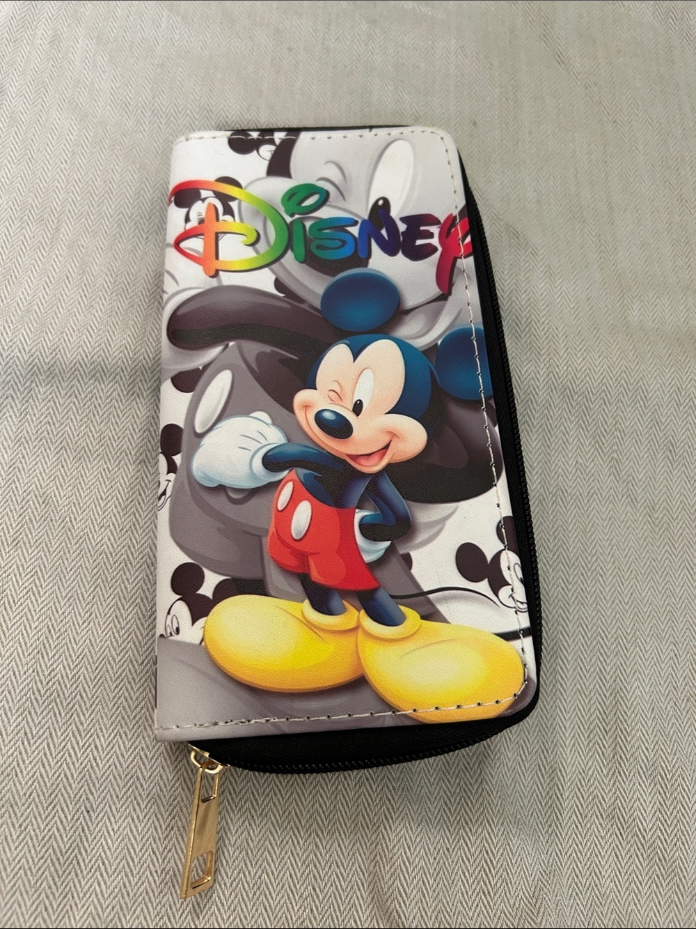 Disney Mickey Mouse Zip Card Holder Wallet - Yellow, Red, Blue, Black, White